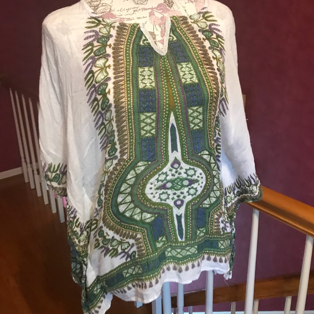 Vibrant Colorful Tunic Top - M